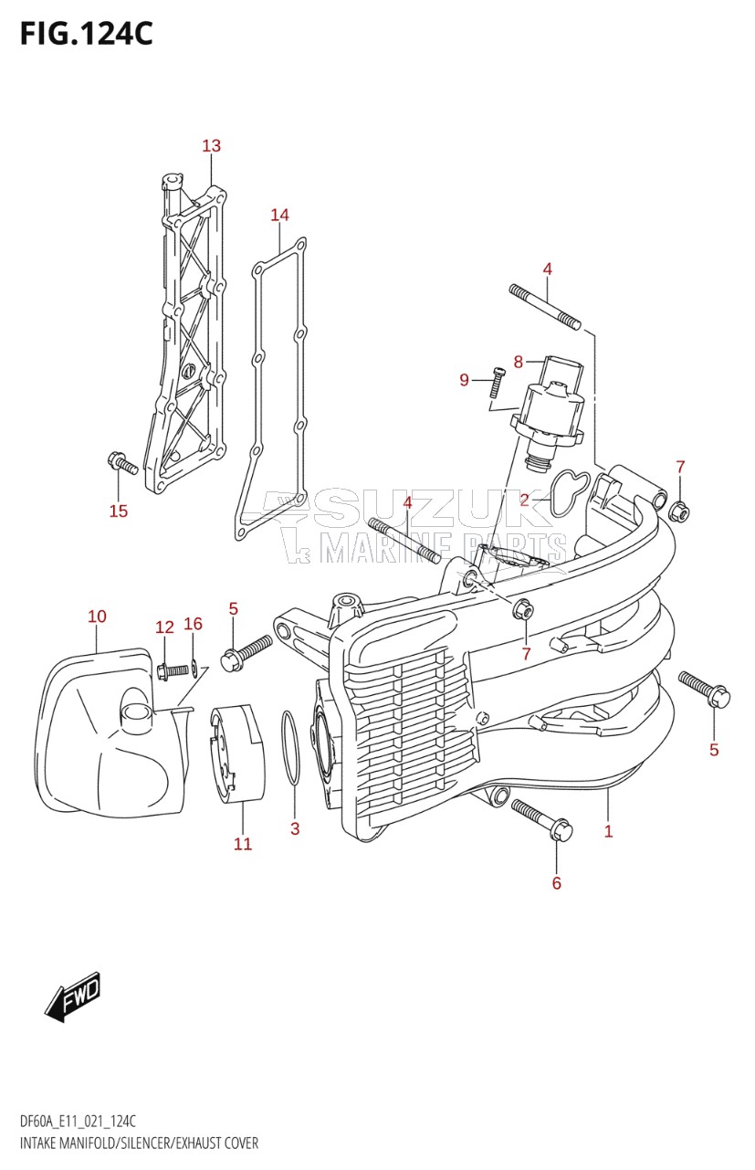 INTAKE MANIFOLD / SILENCER / EXHAUST COVER (SEE NOTE)