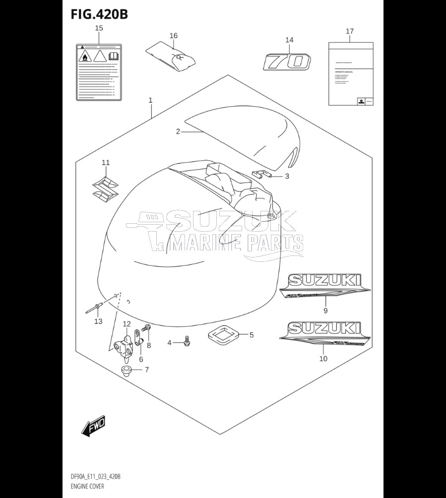 ENGINE COVER ((DF70A,DF70ATH):(021,022,023))