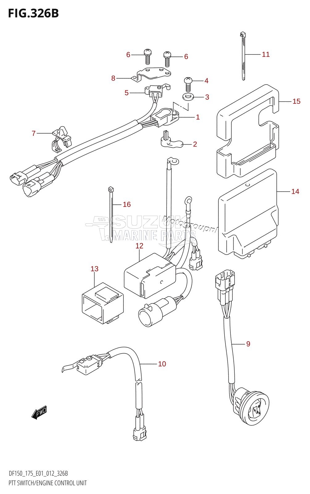 PTT SWITCH /​ ENGINE CONTROL UNIT (DF150T:E40)