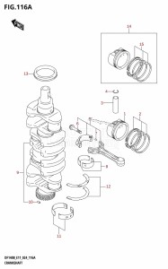 DF115BT From 11506F-440001 (E11 - E40)  2024 drawing CRANKSHAFT