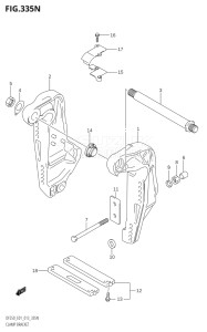 22503Z-310001 (2013) 225hp E01 E40-Gen. Export 1 - Costa Rica (DF225Z) DF225Z drawing CLAMP BRACKET (DF200T:E01:L-TRANSOM)