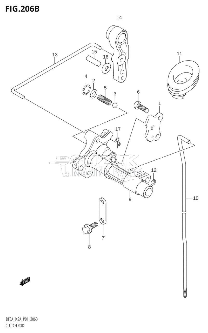 CLUTCH ROD (DF8AR,DF9.9AR)