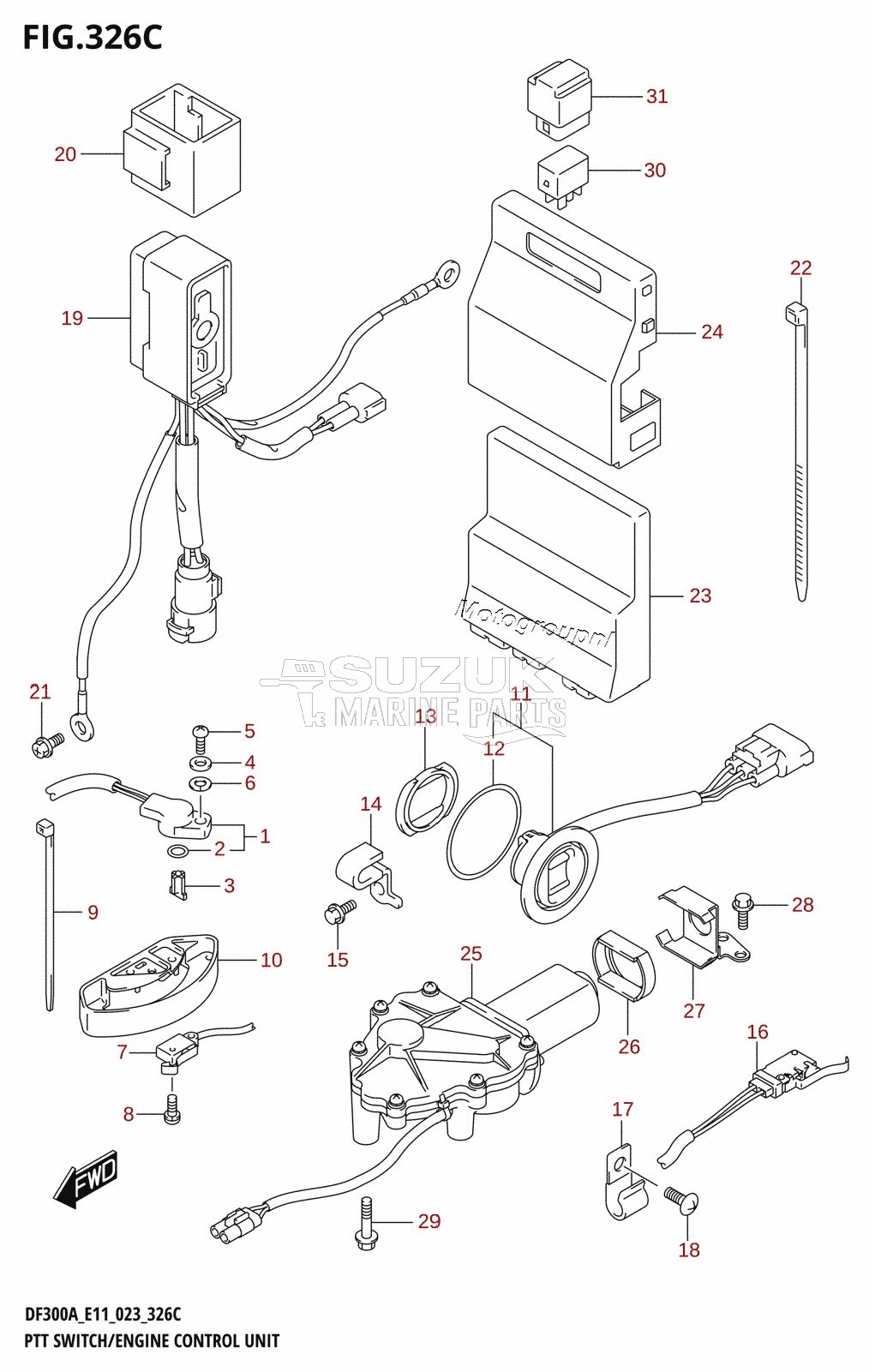 PTT SWITCH /​ ENGINE CONTROL UNIT (DF250ATSS)