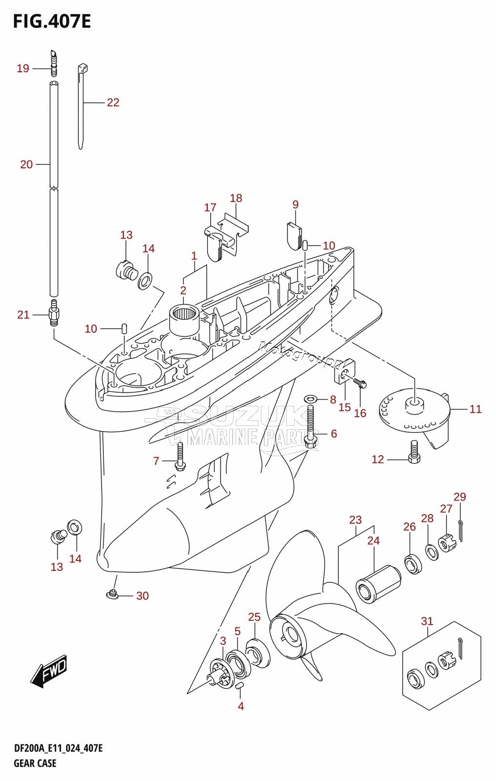 GEAR CASE (DF175AZ,DF150AZ)