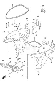 Outboard DF 9.9A drawing Side Cover Non-Remote Control