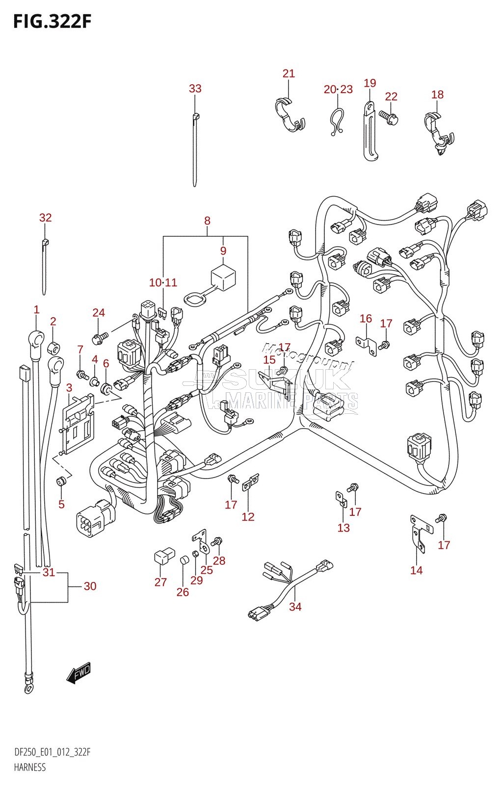 HARNESS (DF225T:E40)