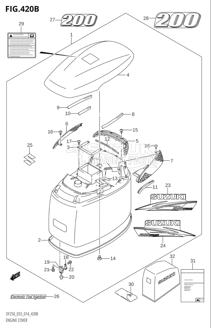 ENGINE COVER (DF200T:E03)