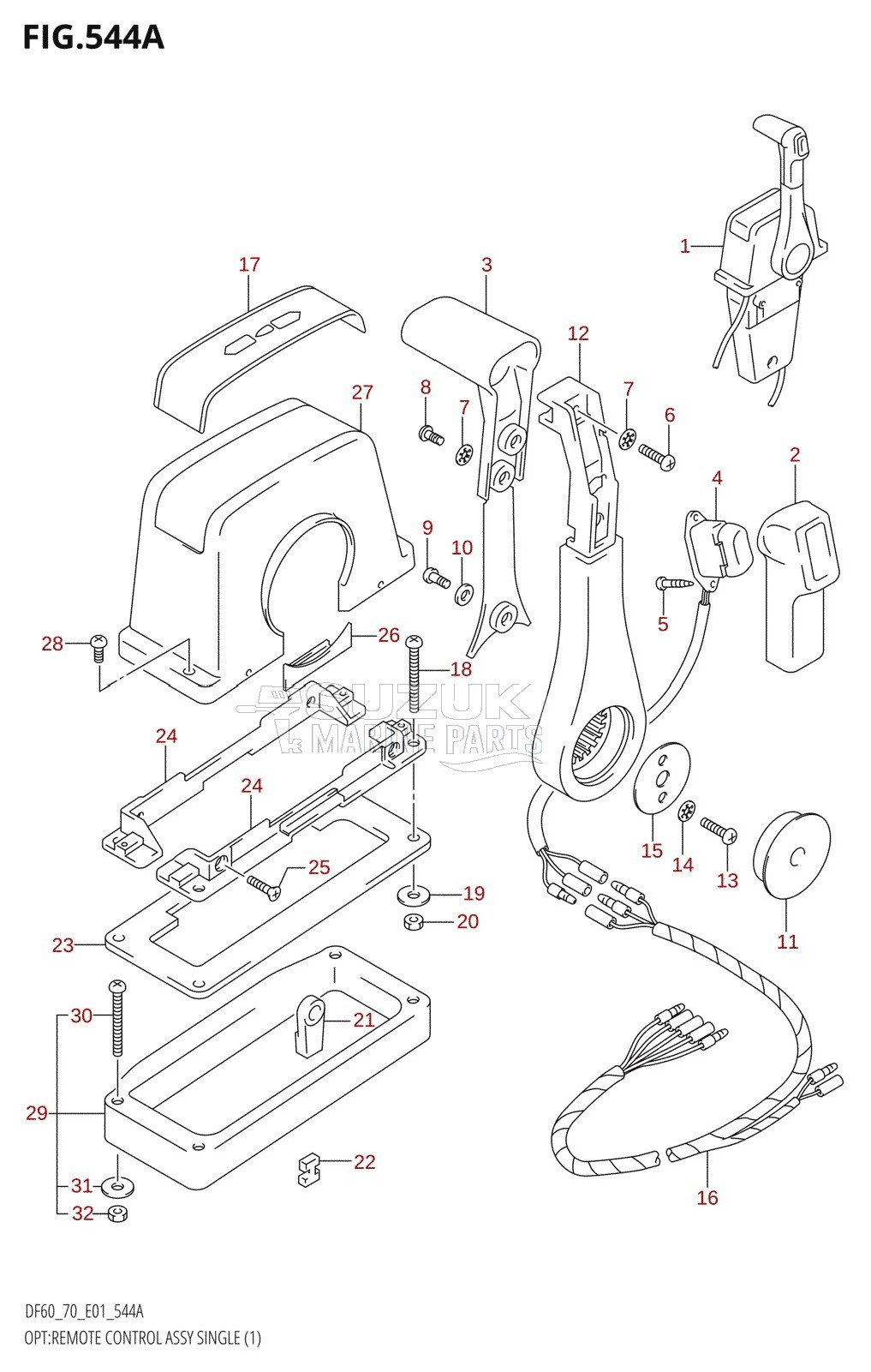 OPT:REMOTE CONTROL ASSY SINGLE (1) (K5,K6,K7,K8,K9)