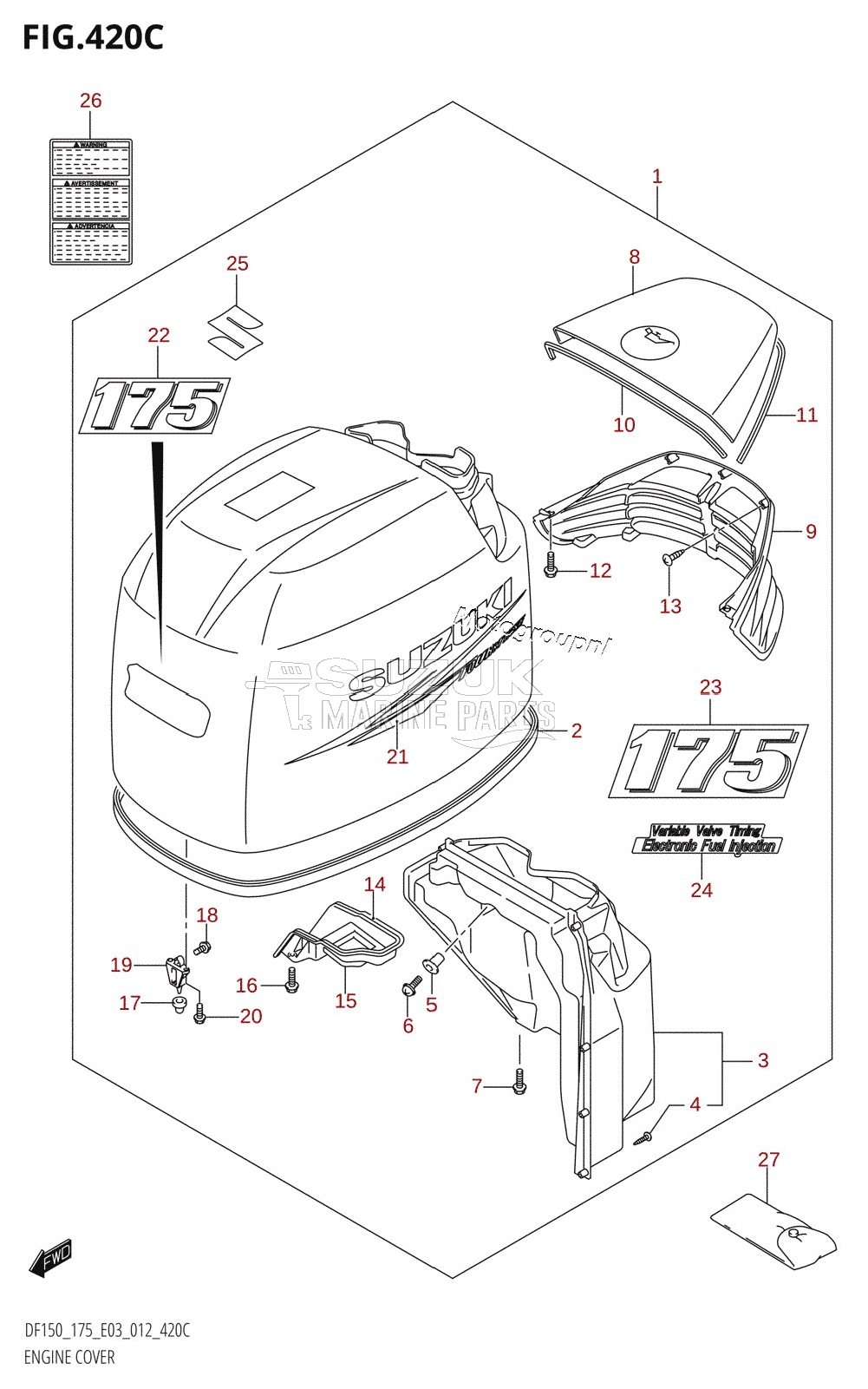 ENGINE COVER (DF175T:E03)