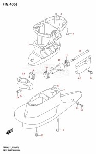 DF60A From 06002F-140001 (E01 E40 E11)  2021 drawing DRIVE SHAFT HOUSING (DF40ASVT:E34)