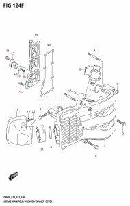 DF60A From 06003F-140001 (E11)  2021 drawing INTAKE MANIFOLD /​ SILENCER /​ EXHAUST COVER ((DF50A,DF50ATH,DF50AVT,DF50AVTH):(022,023))