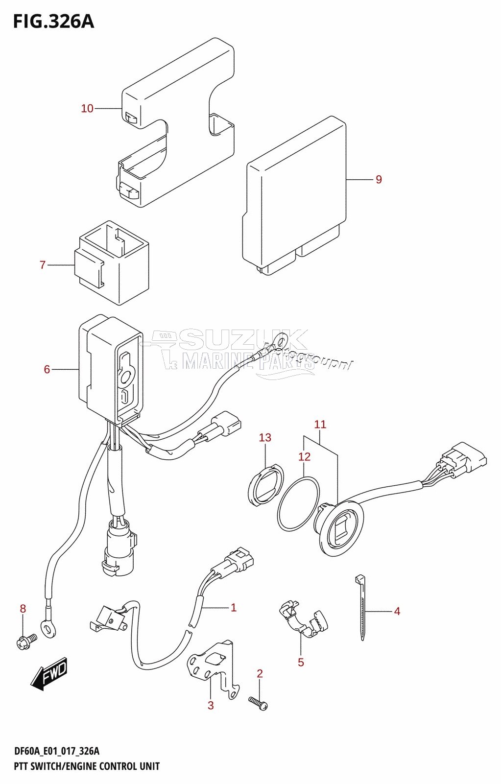 PTT SWITCH /​ ENGINE CONTROL UNIT (DF40A:E01)