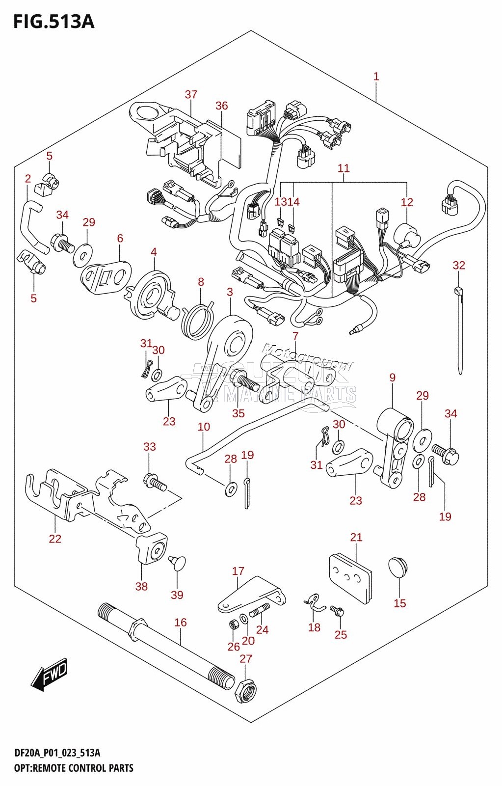 OPT:REMOTE CONTROL PARTS (DF9.9B,DF15A,DF20A)