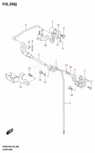 DF15A From 01504F-610001 (P03)  2016 drawing CLUTCH ROD (DF20AT:P03)