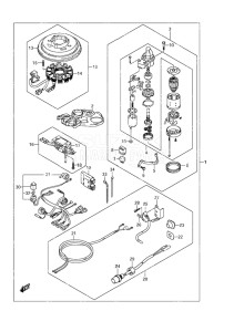 Outboard DF 9.9A drawing Starting Motor w/Manual Starter