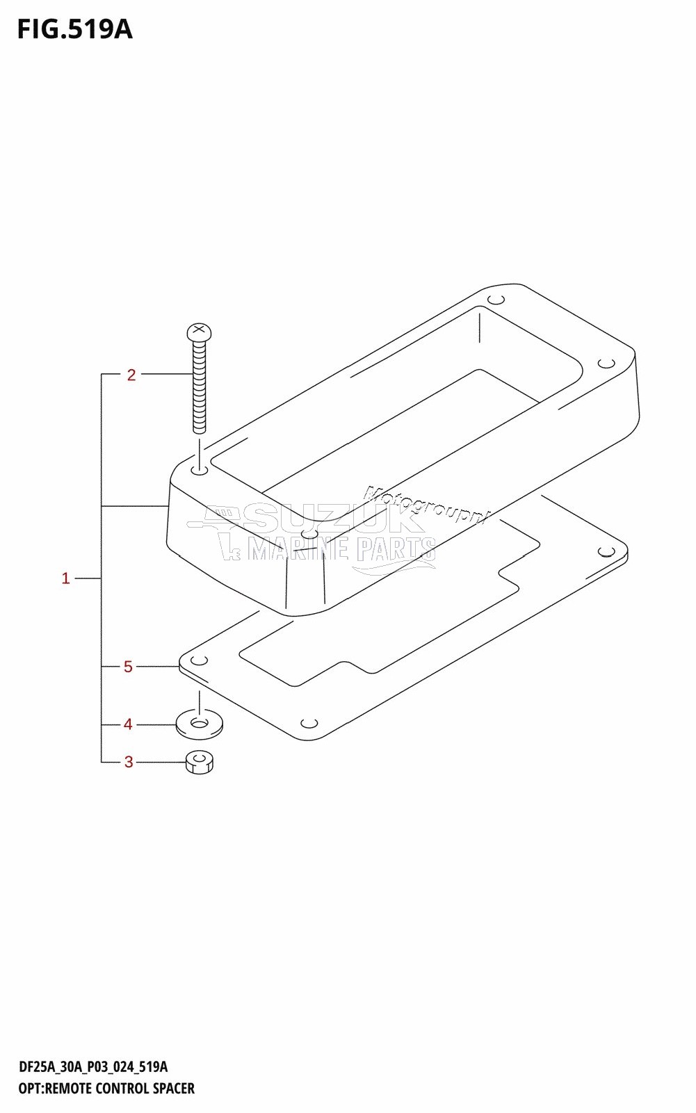 OPT:REMOTE CONTROL SPACER (DF25A,DF25ATH,DF30ATH)