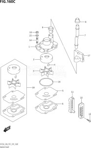 03003F-910001 (2019) 30hp P01 P40-Gen. Export 1 (DF30A  DF30AQ  DF30AR  DF30AT  DF30AT    DF30ATH  DF30ATH) DF30A drawing WATER PUMP (DF30AQ)