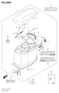 22503F-140001 (2021) 225hp E11 E40-Gen. Export 1-and 2 (DF225T) DF225T drawing ENGINE COVER ((DF200T,DF200Z):020)