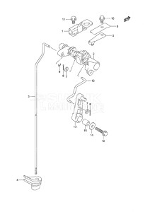 Outboard DF 25 V-Twin drawing Clutch Shaft Remote Control