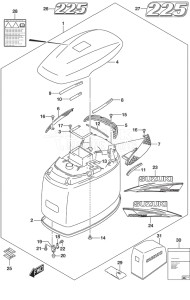 Outboard DF 225 drawing Engine Cover (White)