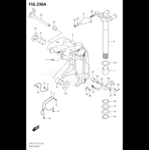 10004F-340001 (2023) 100hp E01 E40-Gen. Export 1 - Costa Rica (DF100BT) DF100B drawing SWIVEL BRACKET (SEE NOTE)