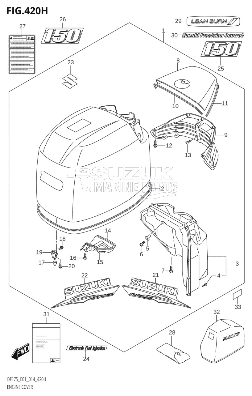 ENGINE COVER ((DF150TG,DF150ZG):E40)