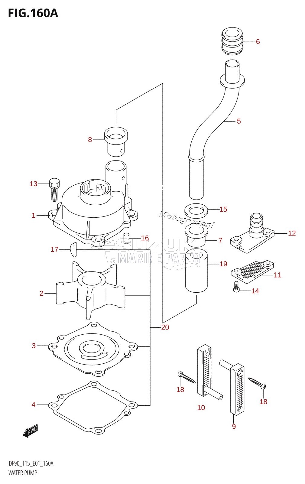 WATER PUMP ((DF90T,DF115T):(K1,K2,K3,K4,K5,K6))