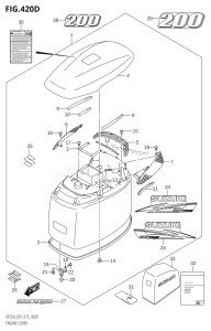 DF225T From 22503F-510001 (E01 E40)  2015 drawing ENGINE COVER ((DF200T,DF200Z):E40)