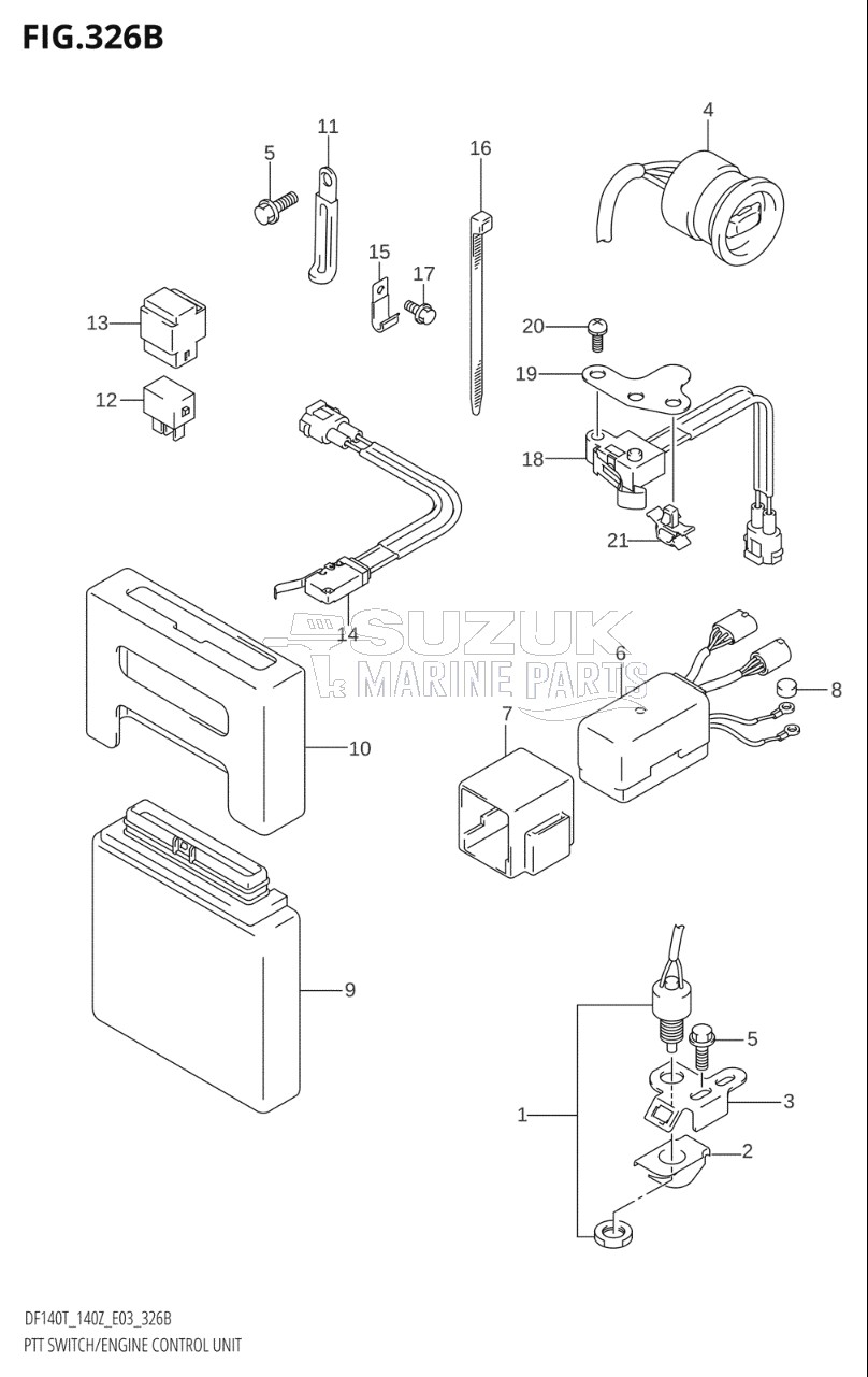 PTT SWITCH / ENGINE CONTROL UNIT (K4,K5,K6,K7,K8,K9,K10,011)