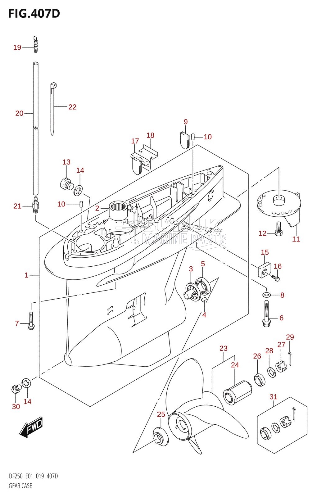 GEAR CASE (DF200Z:E40)