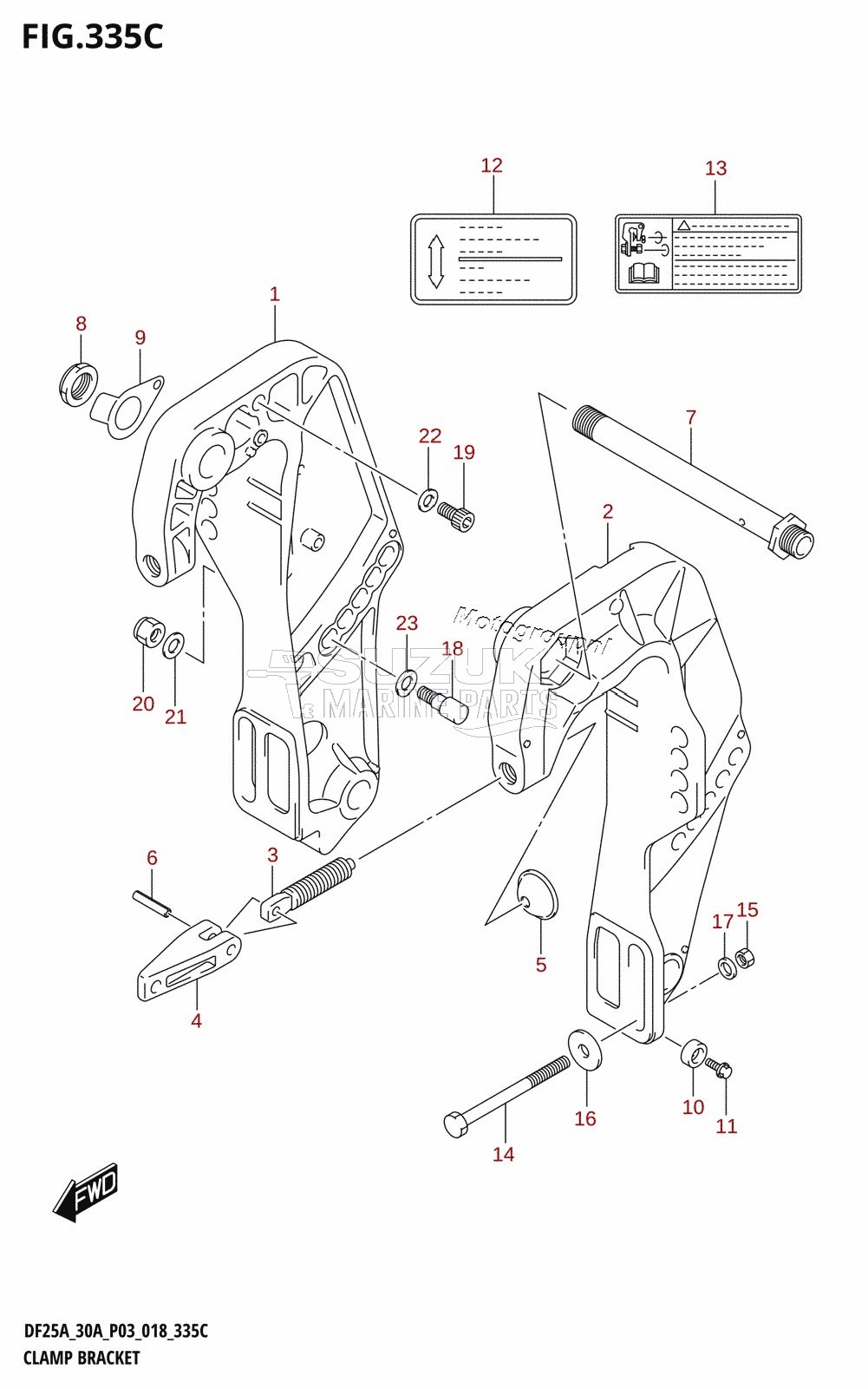 CLAMP BRACKET (DF25AQ)