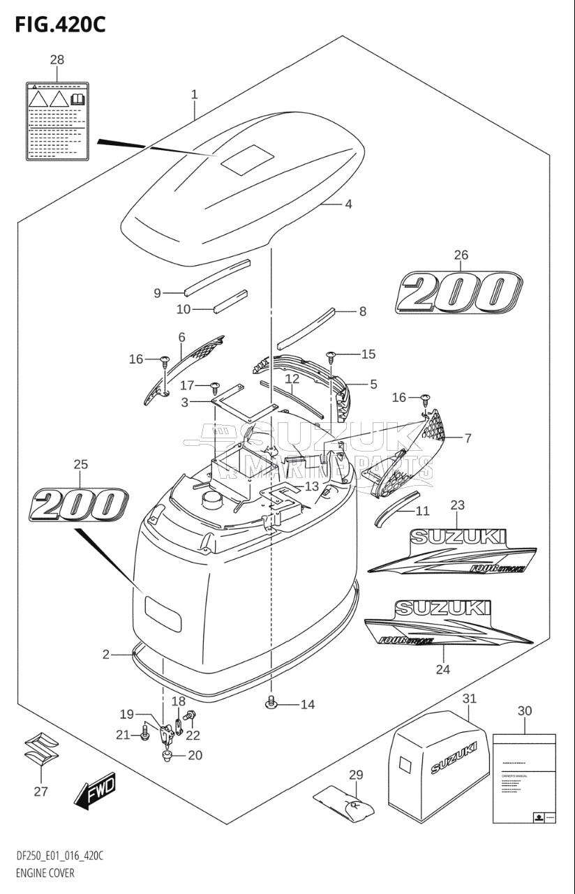 ENGINE COVER (DF200T:E40,DF200Z:E40)