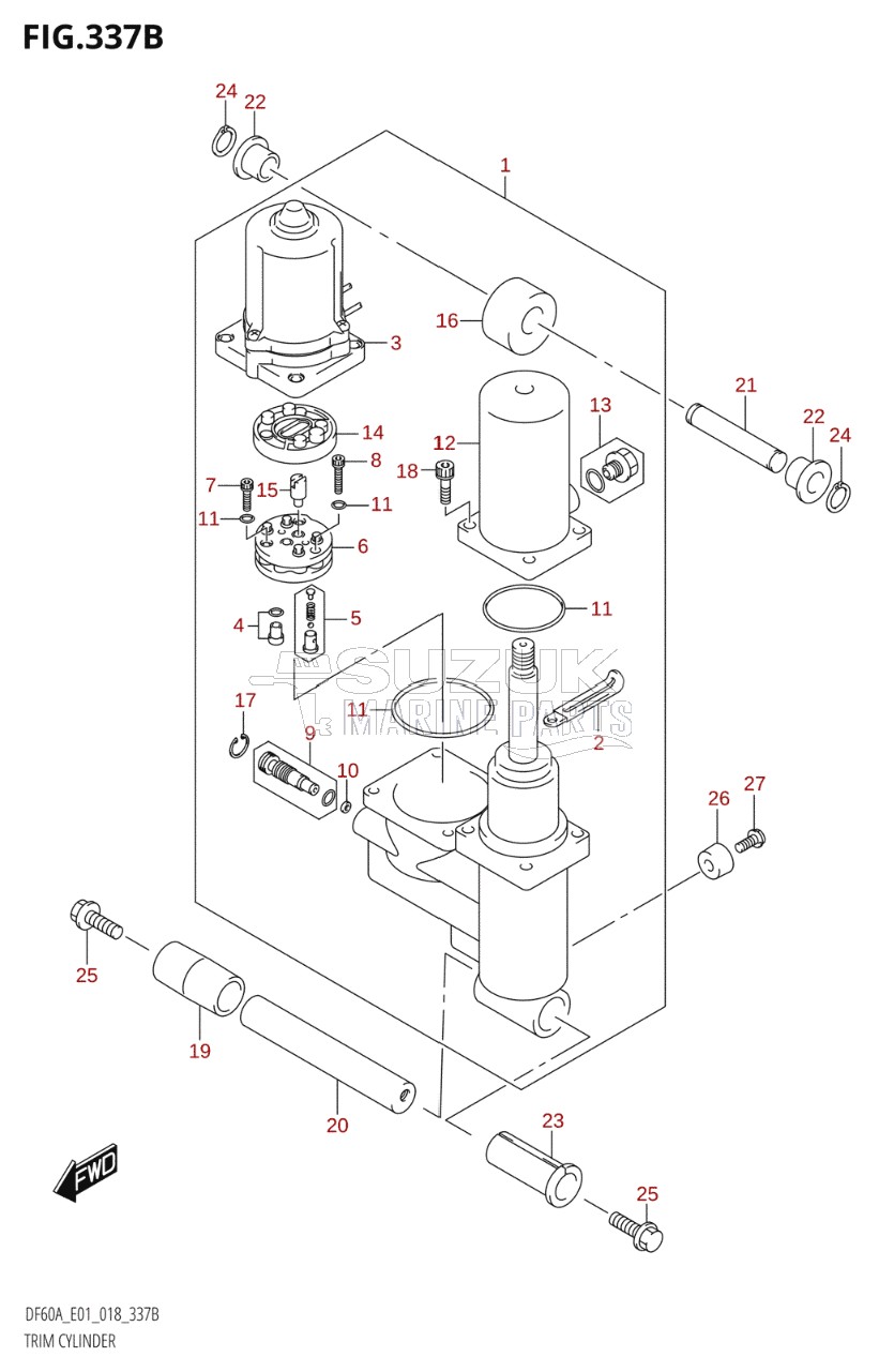 TRIM CYLINDER (DF40AST,DF60A,DF60ATH)