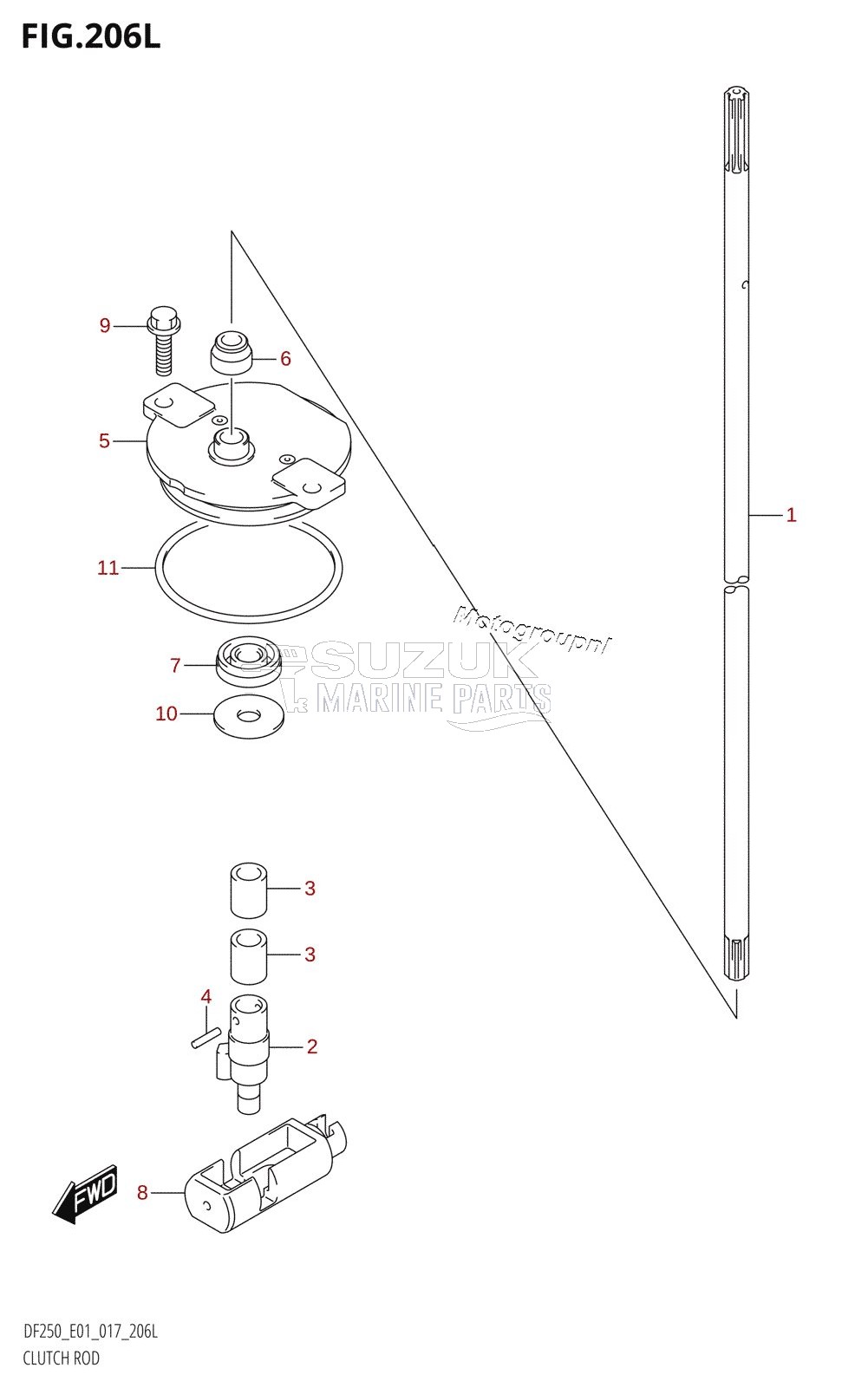 CLUTCH ROD (DF250Z:E01)