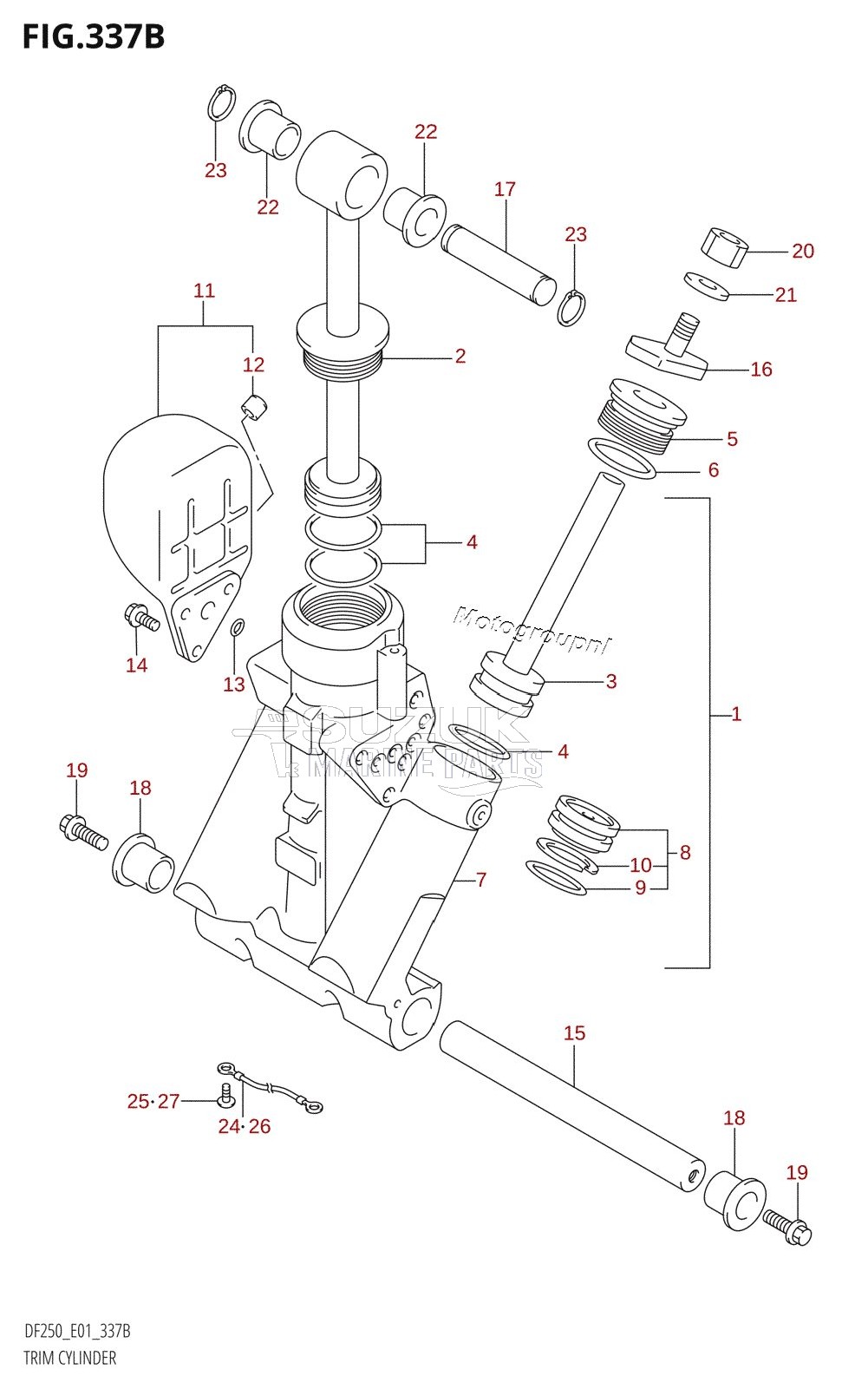 TRIM CYLINDER (L-TRANSOM)