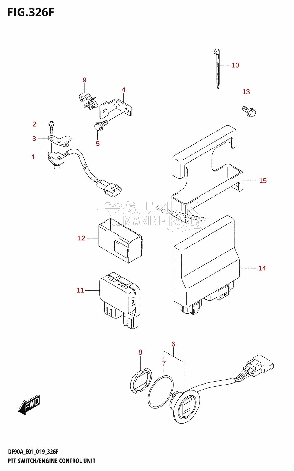 PTT SWITCH /​ ENGINE CONTROL UNIT (DF90A:E40,DF90ATH:E40)