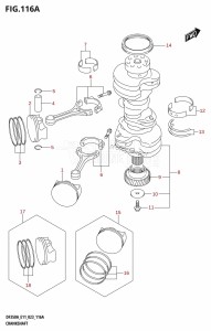 DF350A From 35001F-240001 (E11)  2022 drawing CRANKSHAFT (DF350A,DF350AMD)