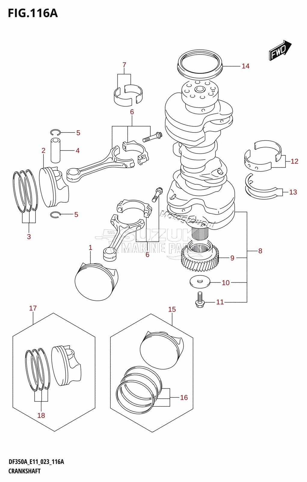 CRANKSHAFT (DF350A,DF350AMD)