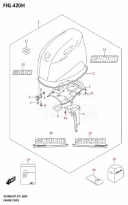 DF200A From 20003F-710001 (E01 E40)  2017 drawing ENGINE COVER (DF200AZ:E40)