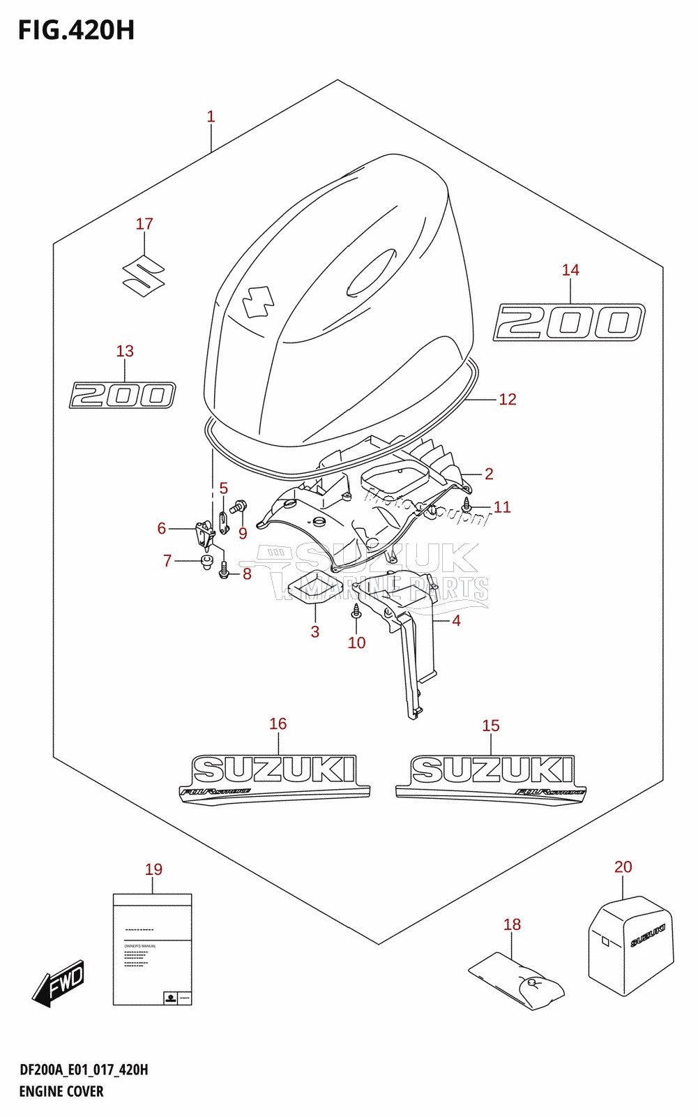 ENGINE COVER (DF200AZ:E40)