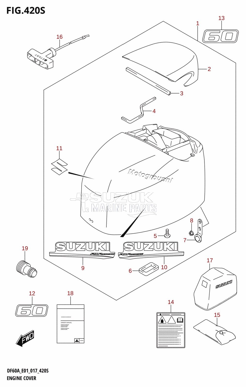 ENGINE COVER (DF60AVT:E40)