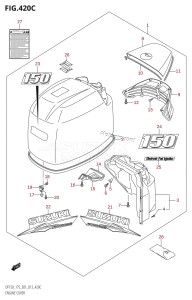 DF150 From 15002F-310001 (E01 E40)  2013 drawing ENGINE COVER (DF150T:E40)