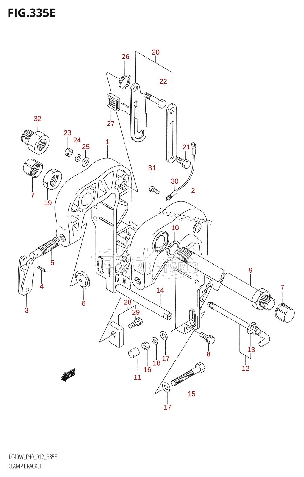 CLAMP BRACKET (DT40WK:P40)