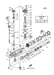 F150AETX drawing PROPELLER-HOUSING-AND-TRANSMISSION-1