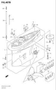 25004F-310001 (2013) 250hp E03-USA (DF250ST) DF250ST drawing GEAR CASE (DF200Z:E03)