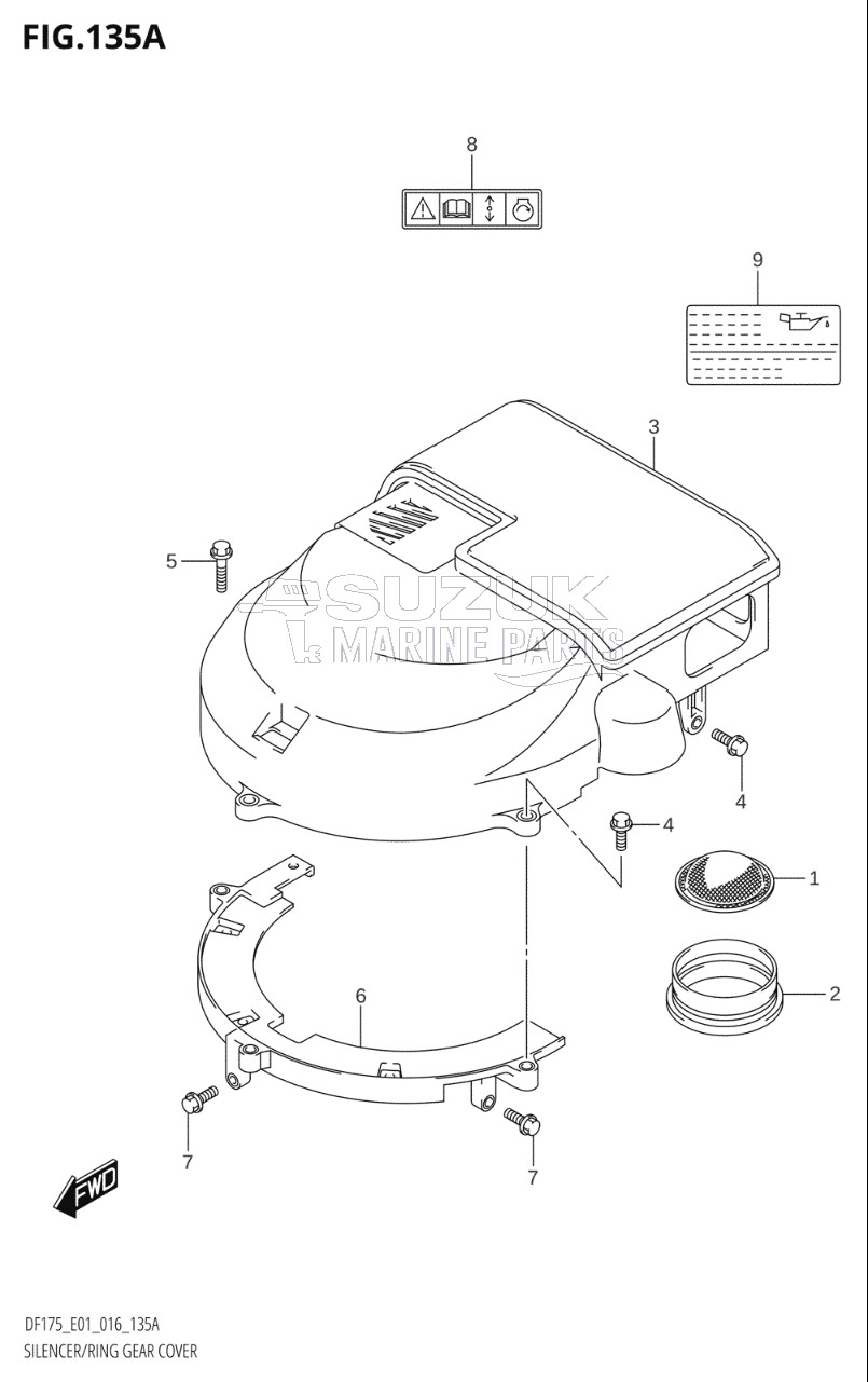 SILENCER / RING GEAR COVER (DF150T:E01)