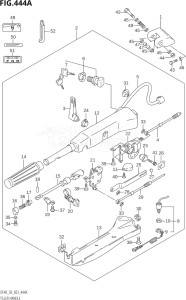 04001F-780001 (2007) 40hp E03-USA (DF40TK7) DF40 drawing TILLER HANDLE (DF40QH,DF50QH)