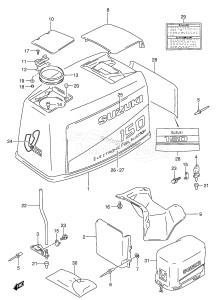 DT150 From 15001-351001 ()  1993 drawing ENGINE COVER (DT150EPI)