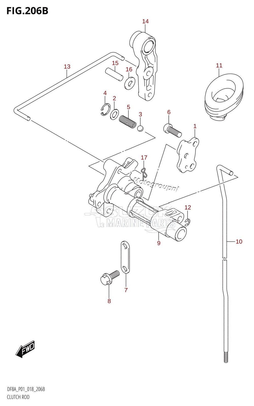 CLUTCH ROD (DF8AR,DF9.9AR)