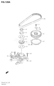 00995F-240001 (2022) 9.9hp E03-USA (DF9.9BTH) DF9.9B drawing TIMING BELT